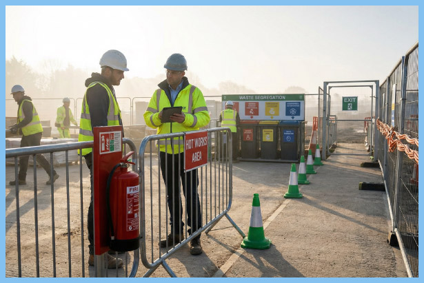 Construction site fire safety checklist and daily inspections